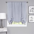 Eyecatcher 42 x 63 in. Buffalo Check Window Curtain Tie Up Shade, Grey EY2511628